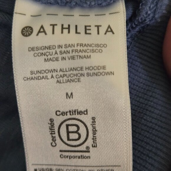 Athleta Sundown Alliance Hoodie Sweatshirt Cottage Blue Size M - Picture 6 of 8